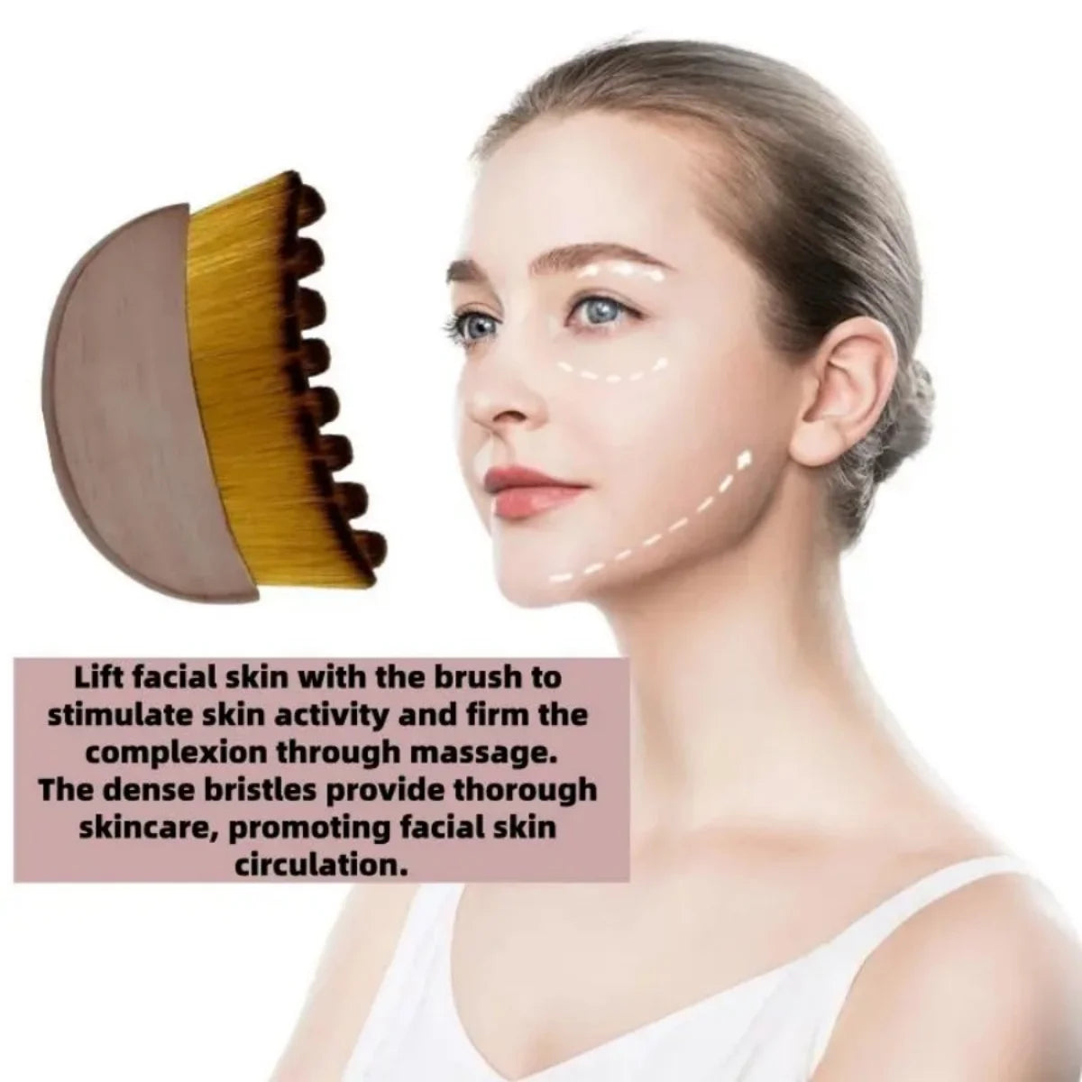 Wooden Body Brush, Dry Brushing Exfoliating Brush with Soft Bristles, for Lymphatic Drainage, Cellulite Reduction and Skin Exfoliation